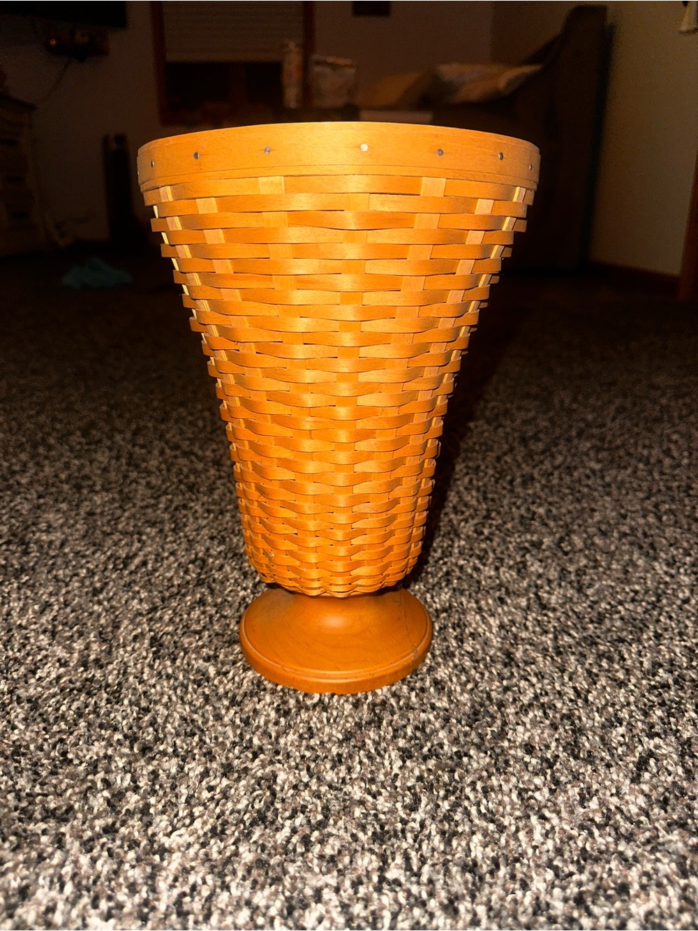 Longaberger 2003 Collectors Club Floral Vase Basket & Protector